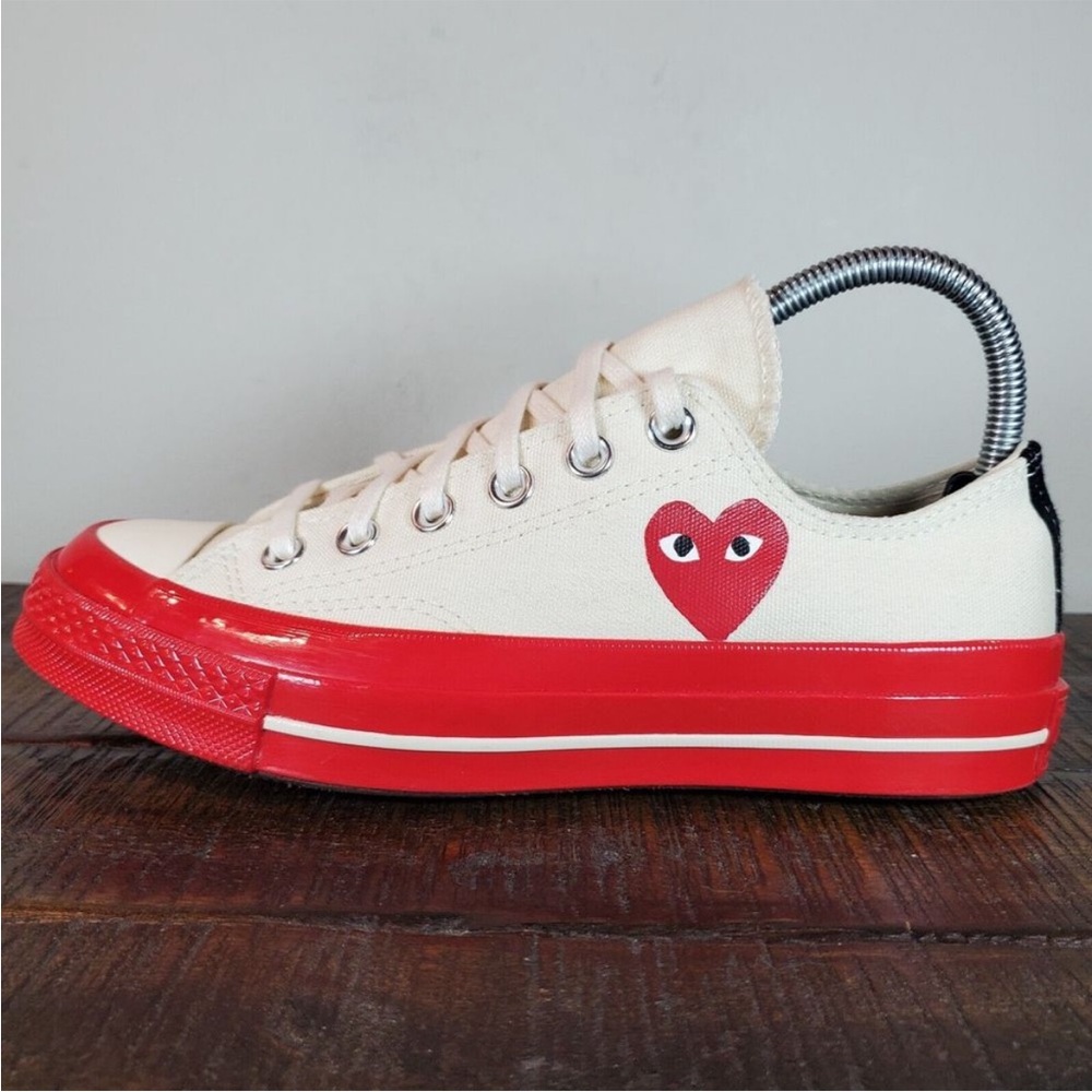 Converse Cream and Red Athletic Shoes